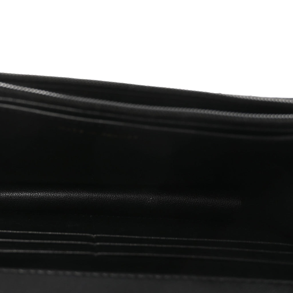 Lambskin Quilted Preppy Satchel Wallet On Chain WOC Black