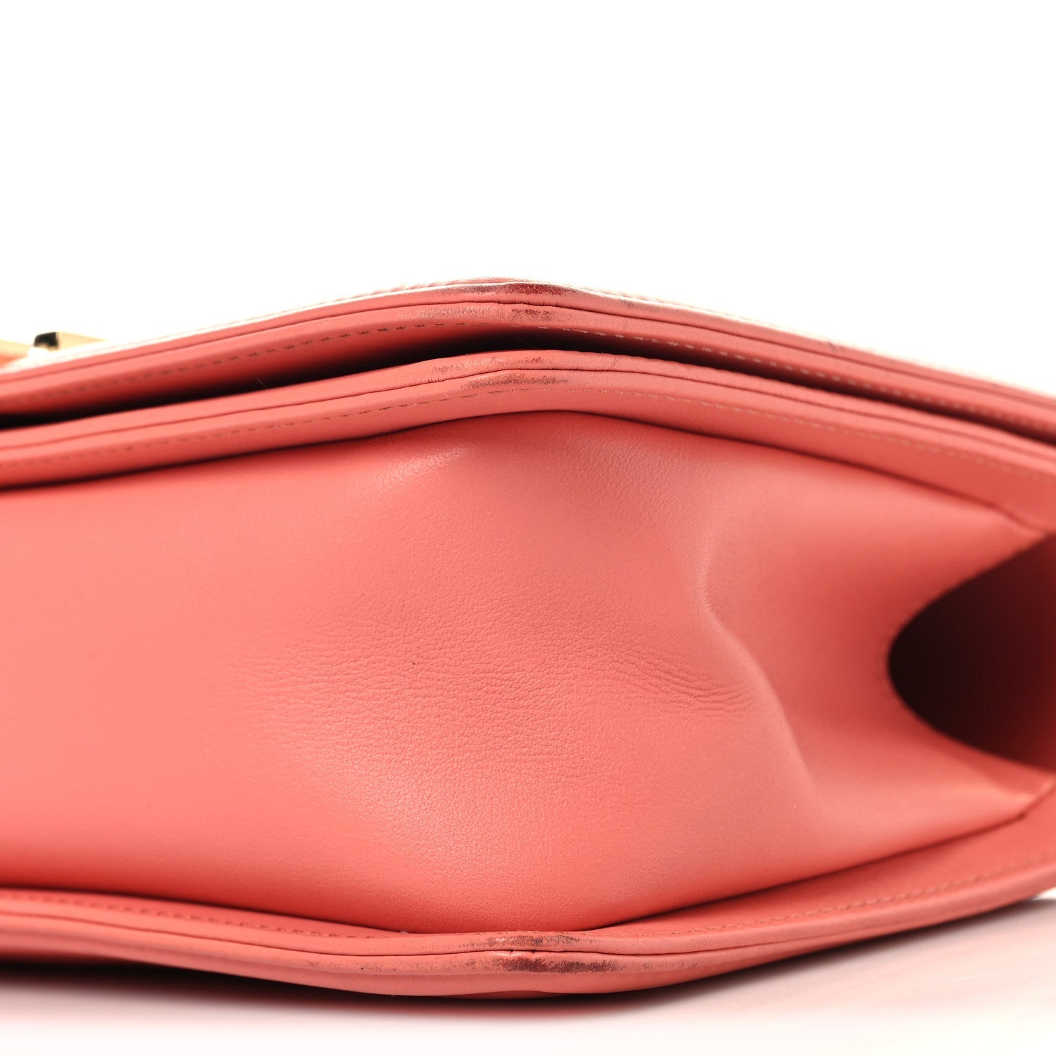 Lambskin Quilted Medium Boy Flap Coral
