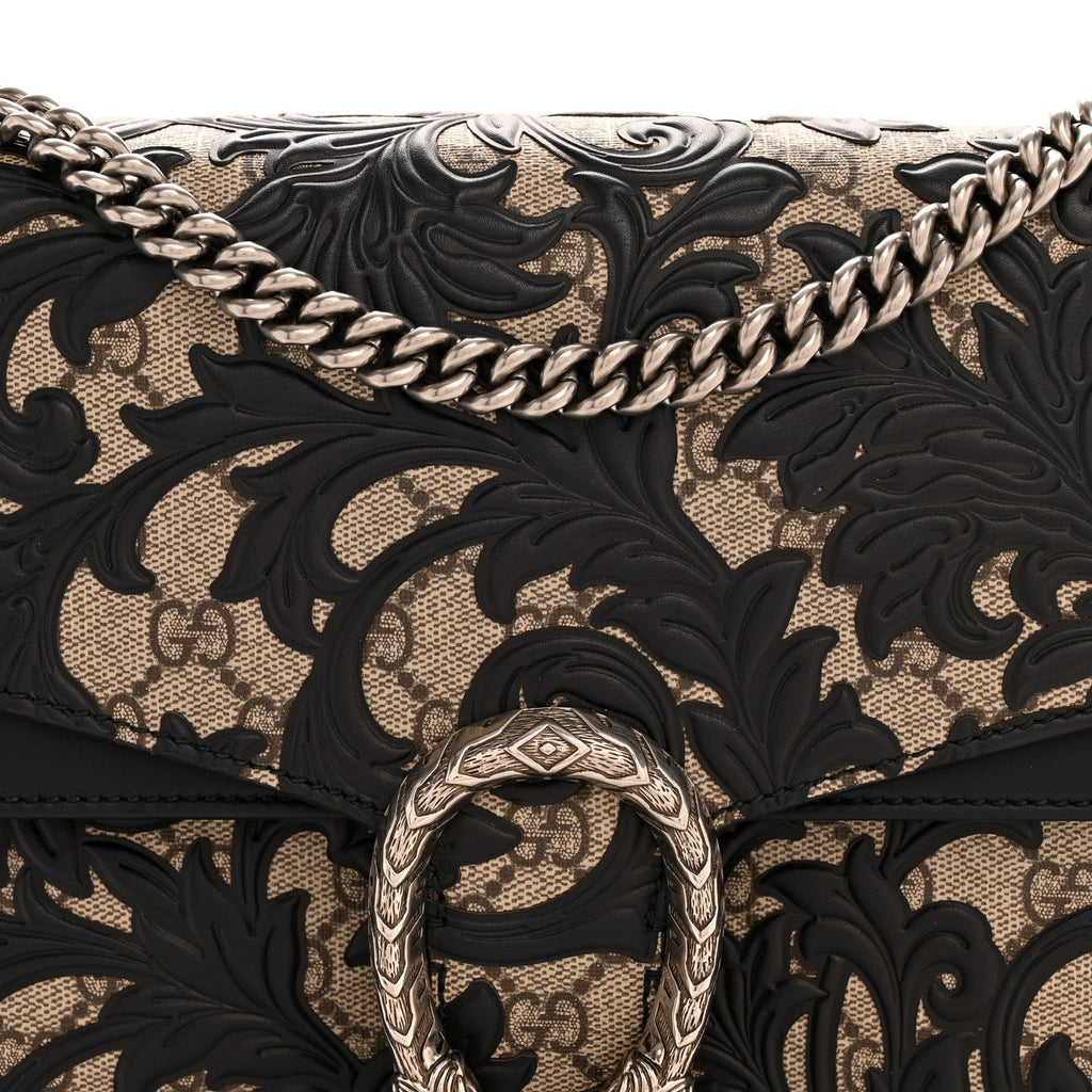 GG Supreme Monogram Arabesque Medium Dionysus Shoulder Bag Black