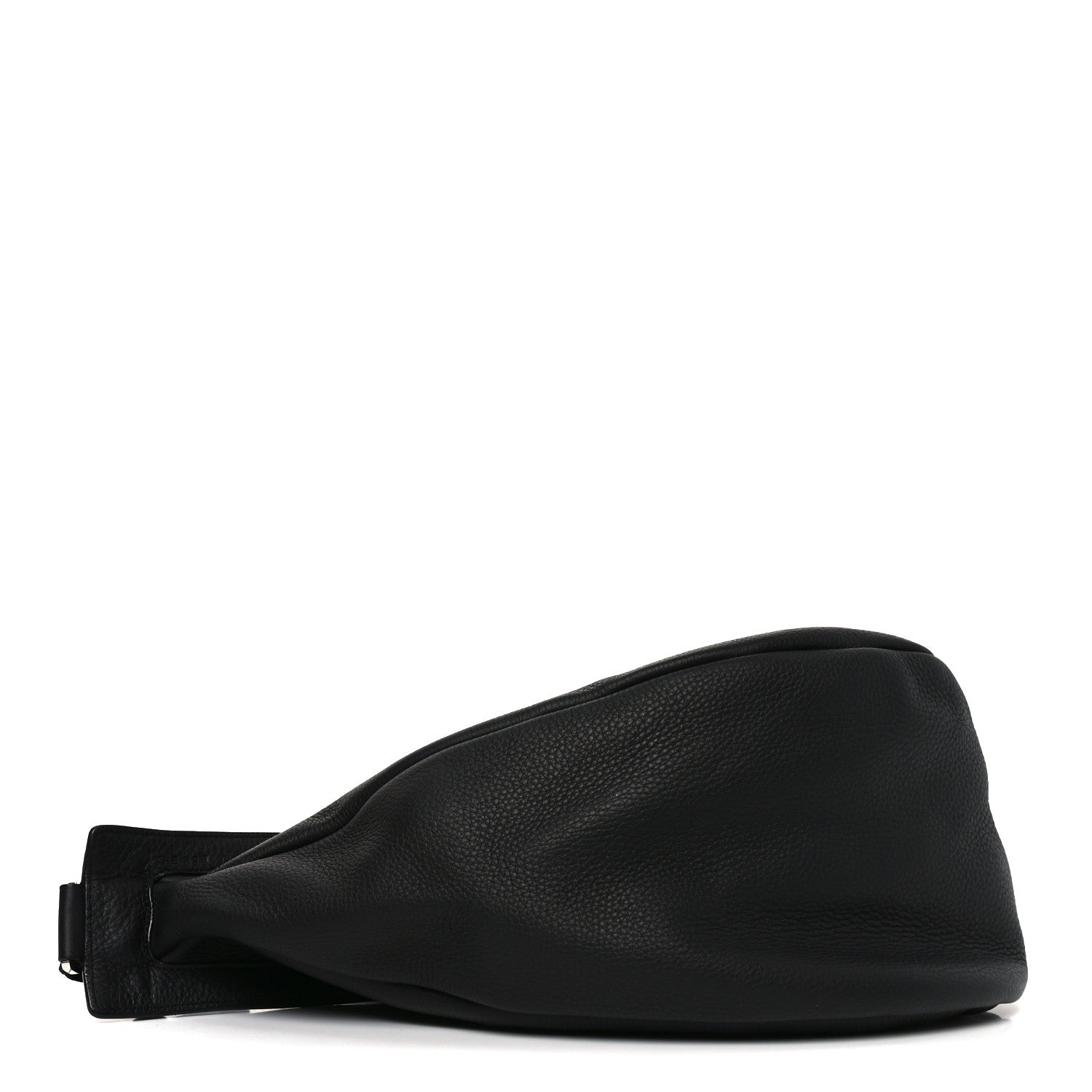 Grained Calfskin Large Slouchy Banana Bag Black