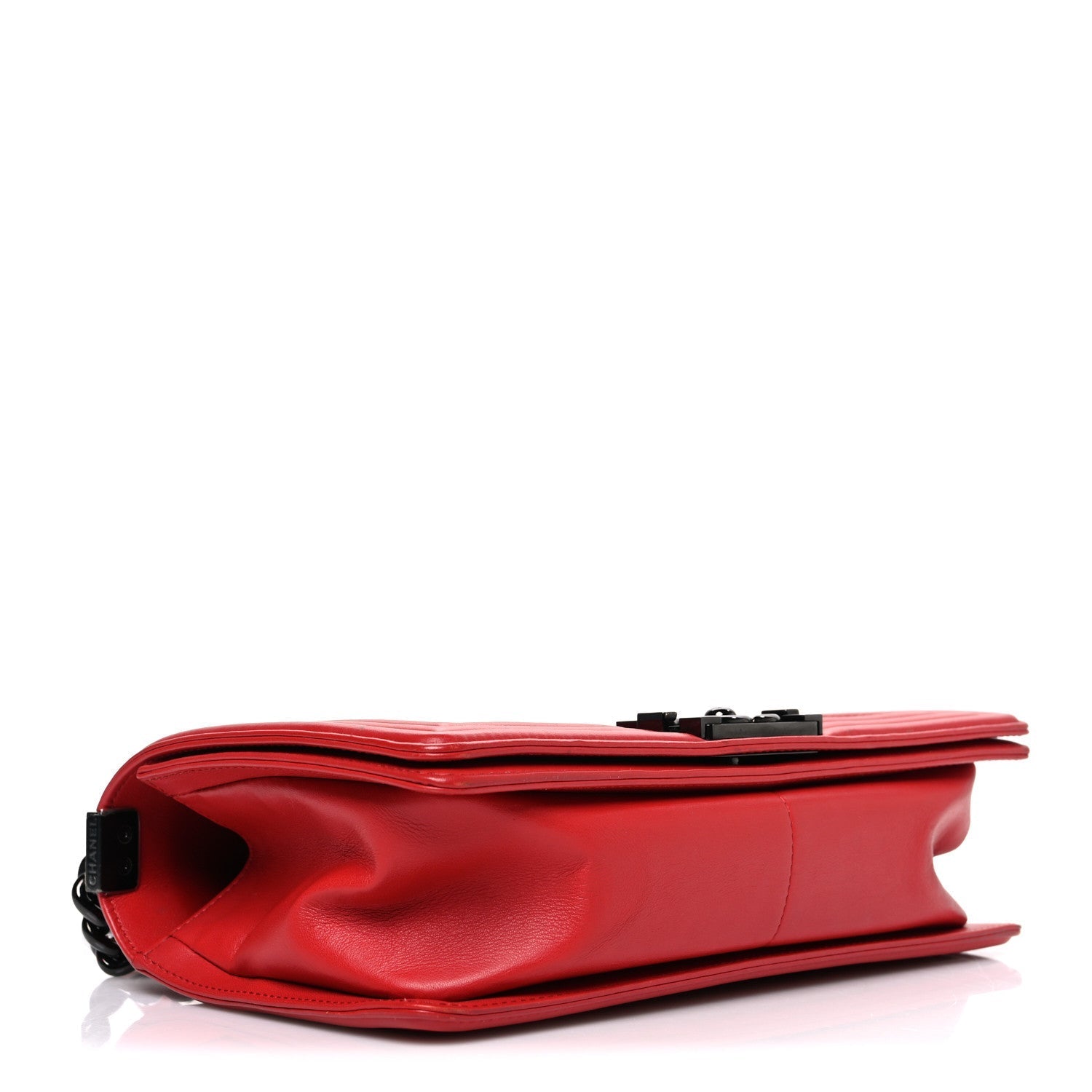 Lambskin Quilted Medium Boy Flap Red