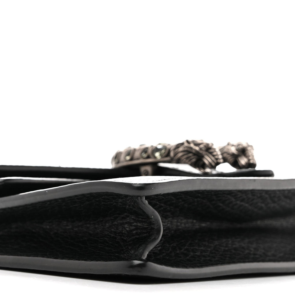 Dollar Calfskin Crystal Super Mini Dionysus Shoulder Bag Black