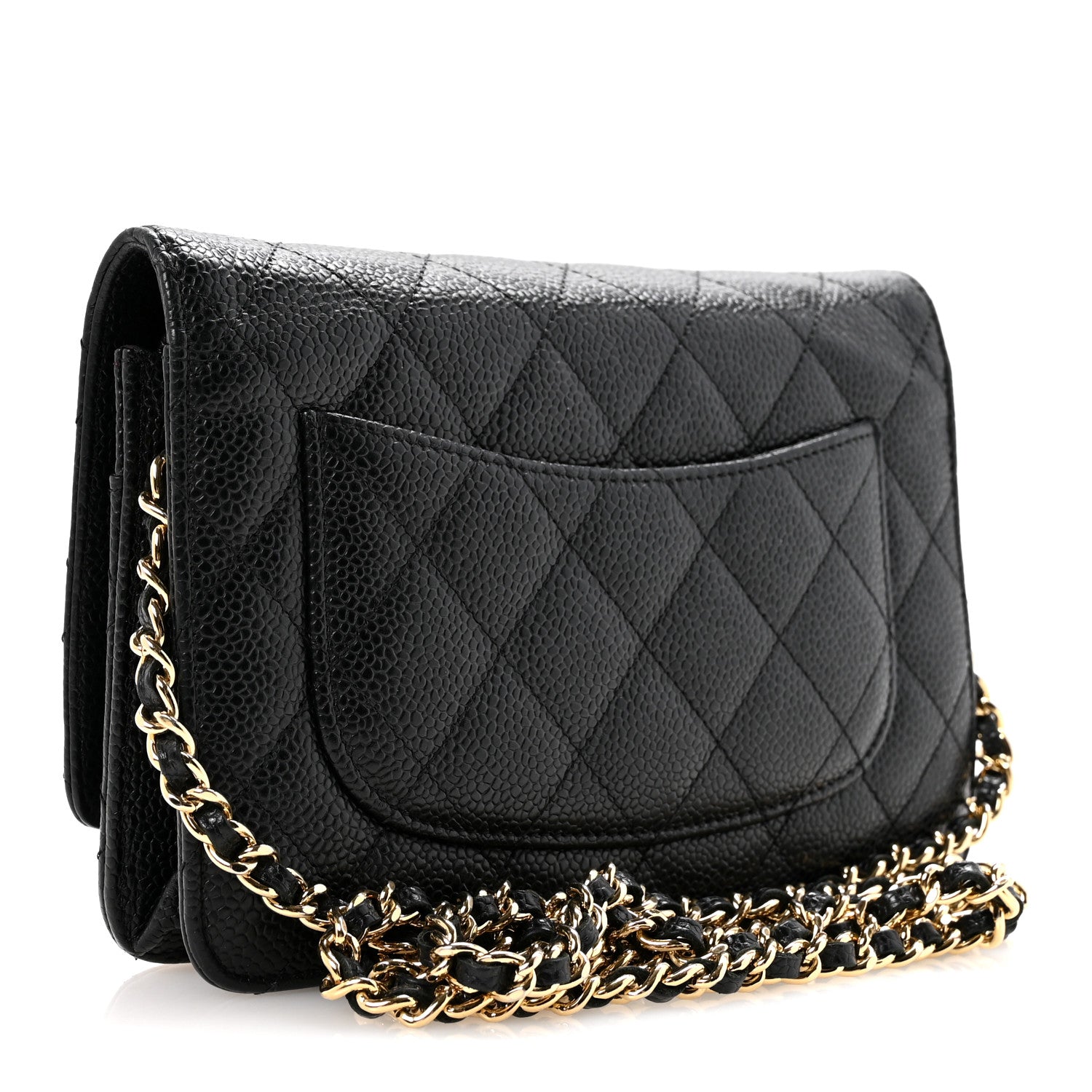 Caviar Quilted Wallet On Chain WOC Black