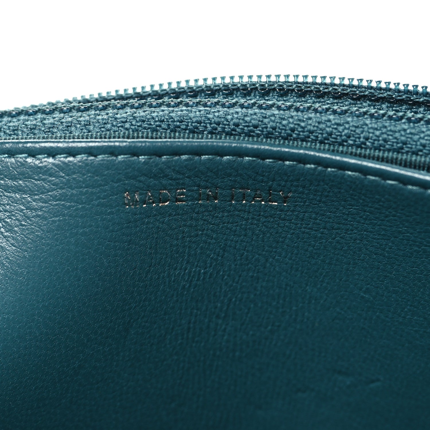 Lambskin Chevron Quilted Wallet On Chain WOC Turquoise
