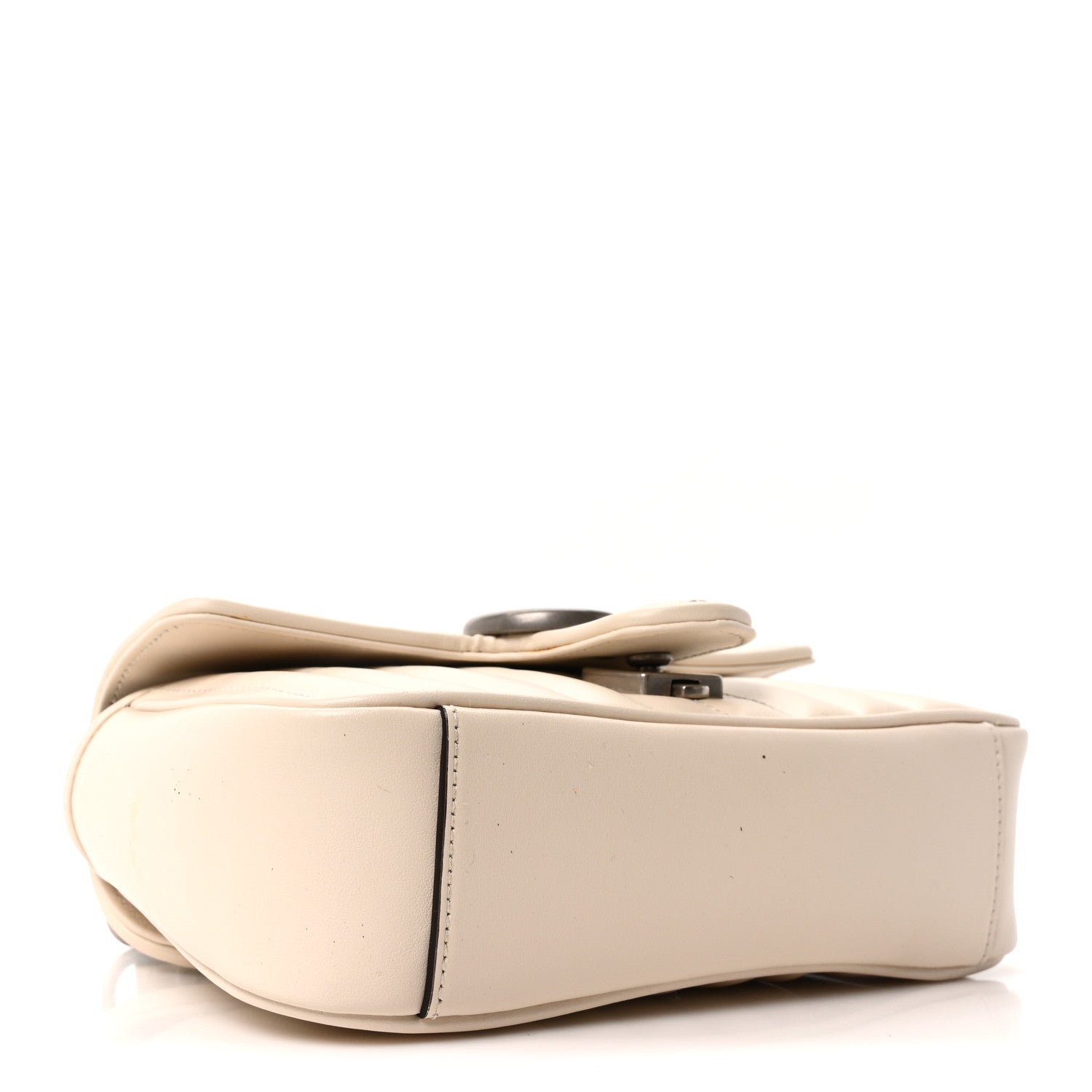 Calfskin Matelasse Aria Mini GG Marmont Shoulder Bag Mystic White