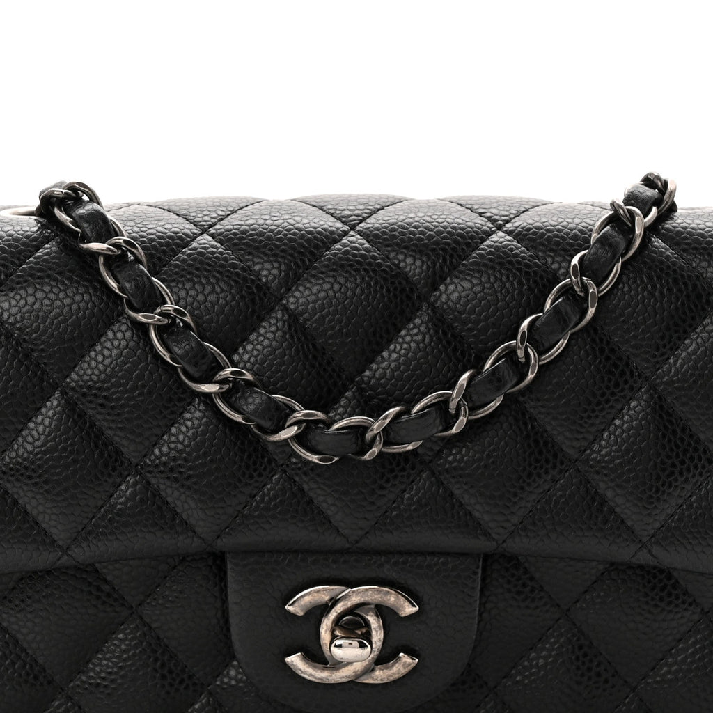 Caviar Quilted Mini Rectangular Flap Black