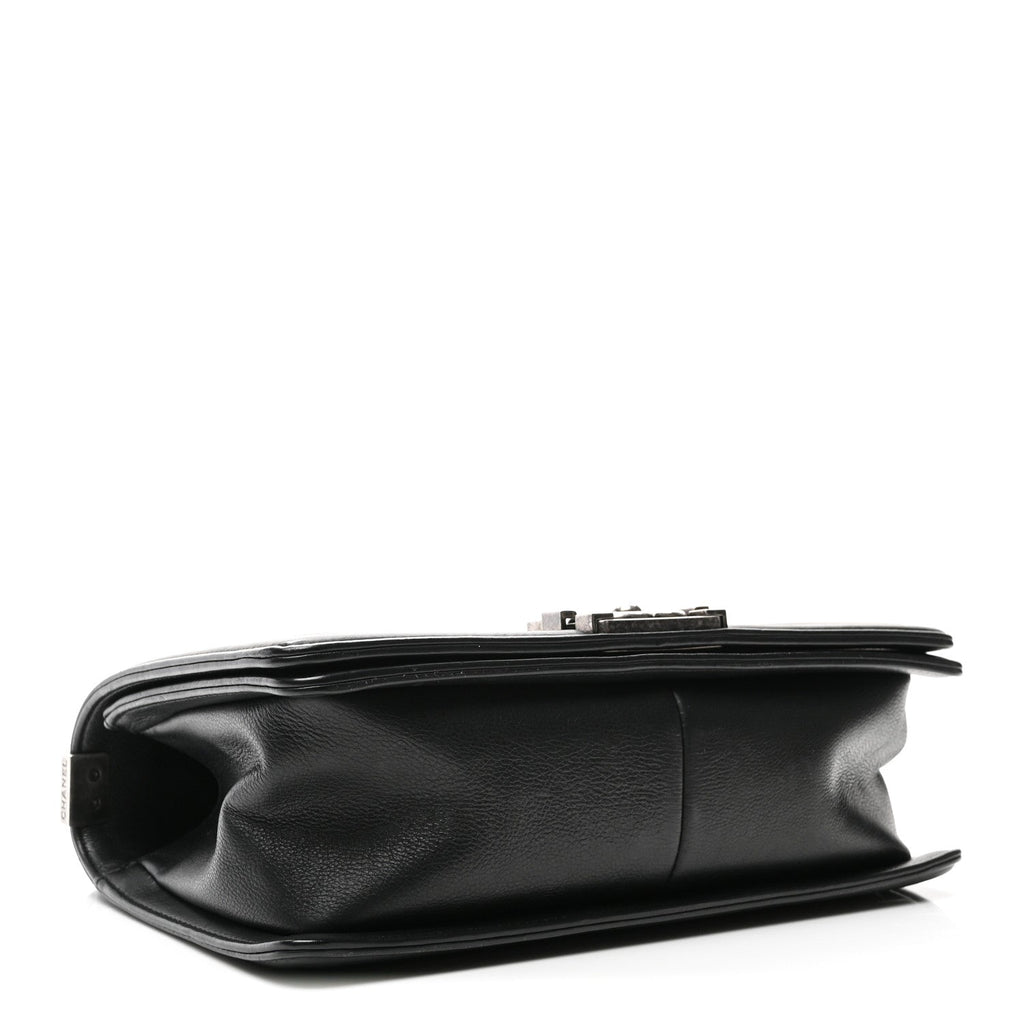 Calfskin Quilted Medium Boy Flap Black