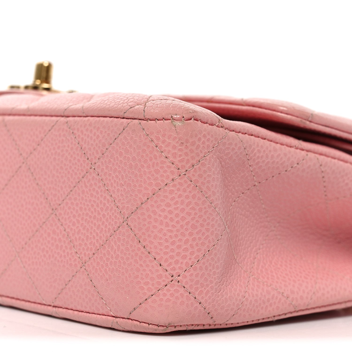 Caviar Quilted Medium Double Flap Pink
