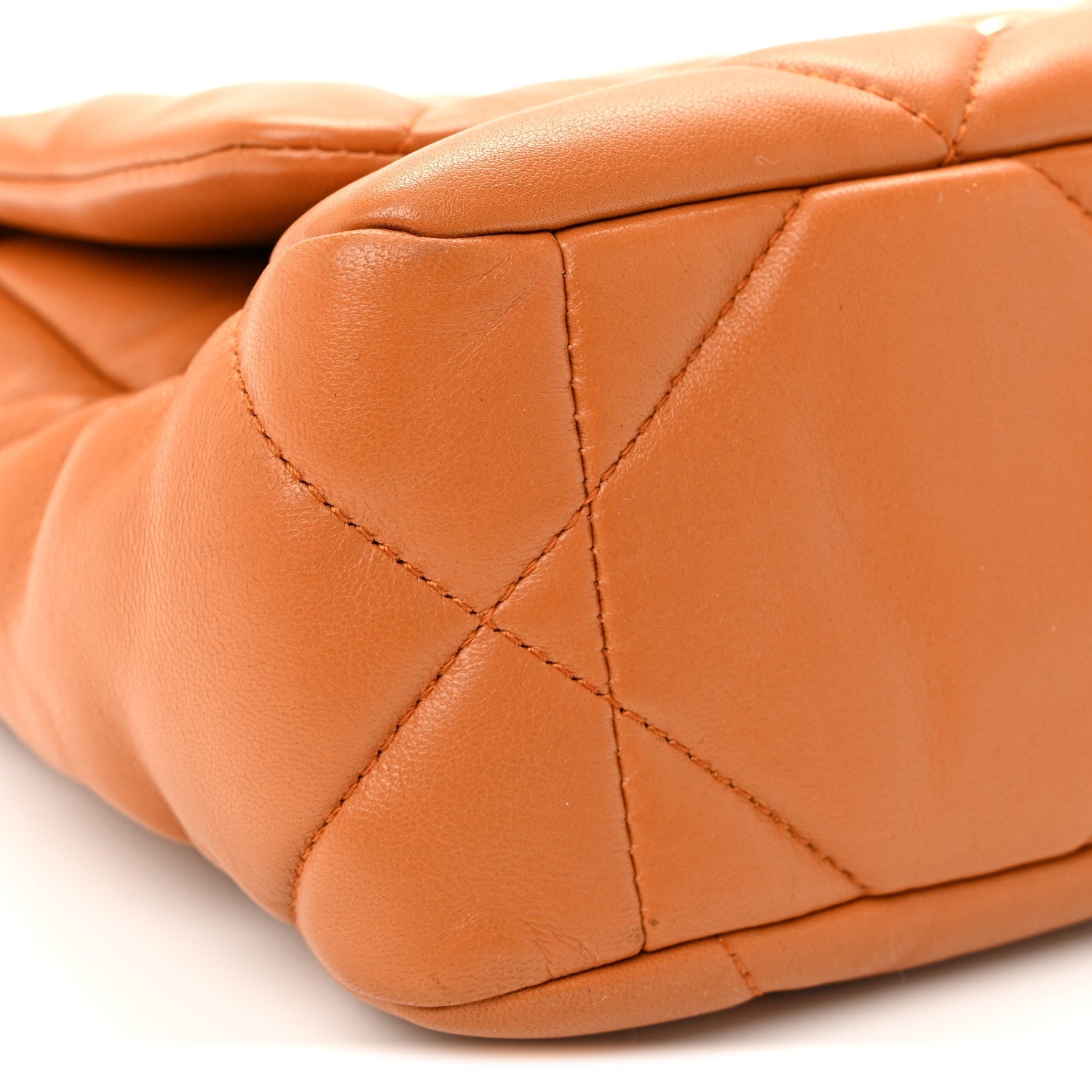 Lambskin Quilted Medium Chanel 19 Flap Light Brown