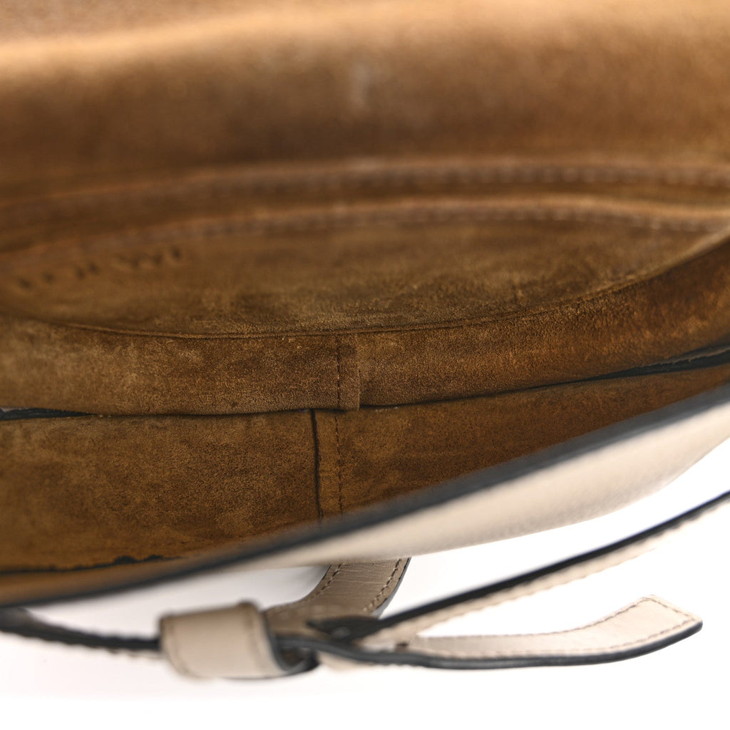Grained Calfskin Mini Gate Crossbody Bag Light Oat