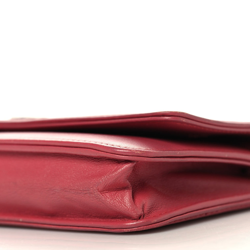 Calfskin Quilted Boy Wallet On Chain WOC Pink