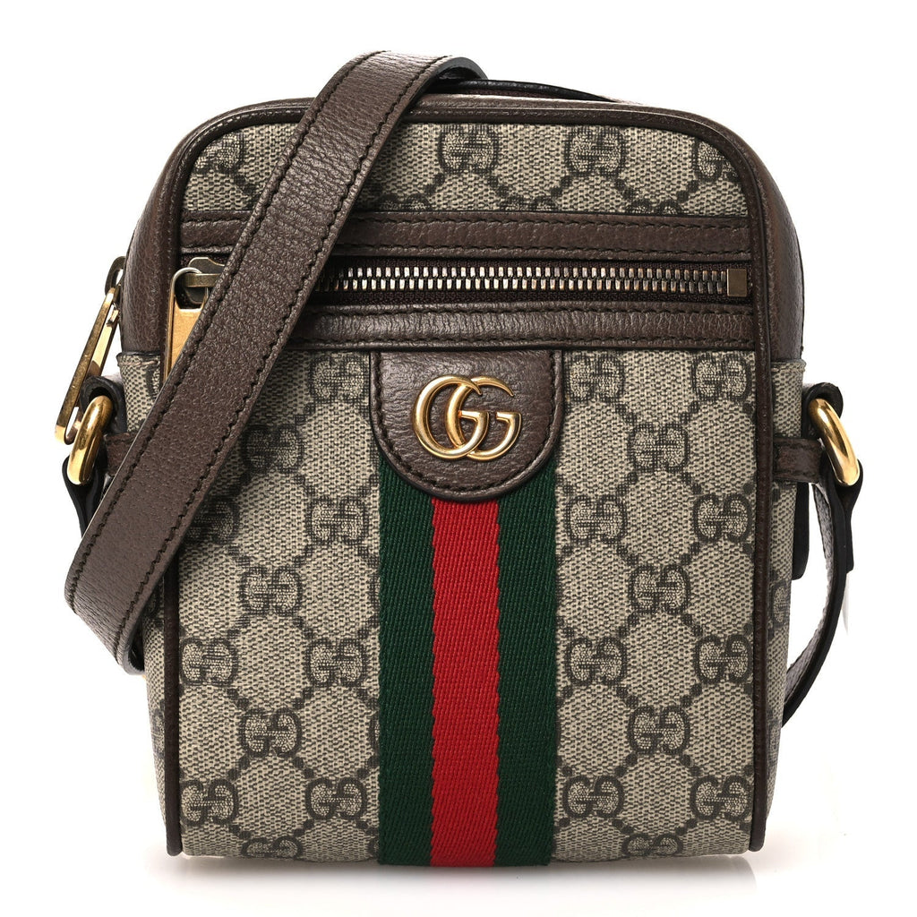 GG Supreme Monogram Web Mini Ophidia Messenger Brown