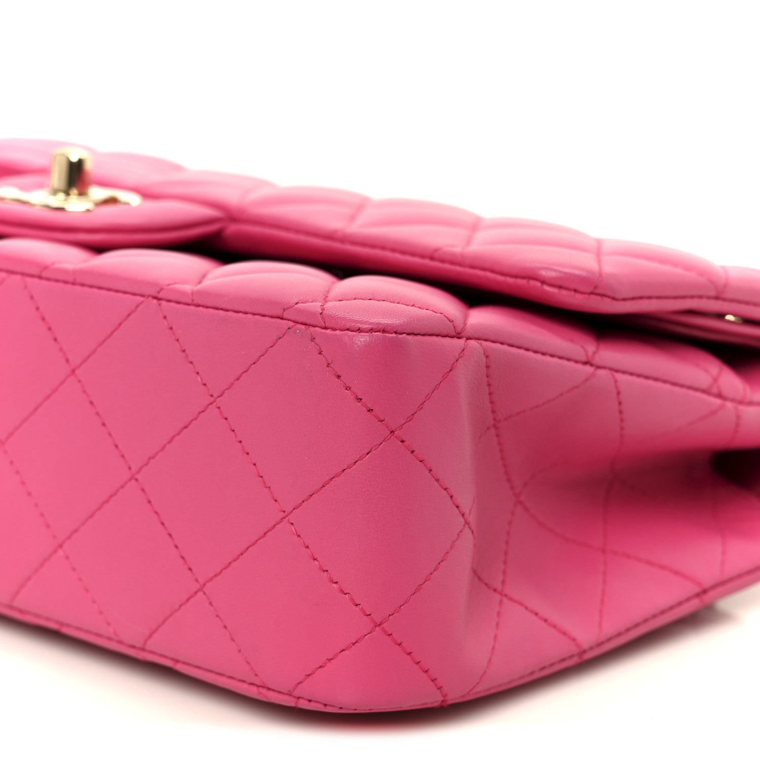 Lambskin Quilted Medium Double Flap Pink