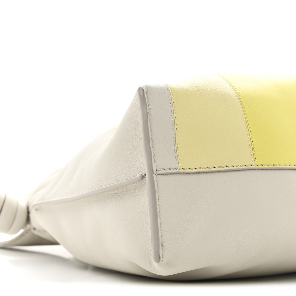 Nappa Medium Flamenco Knot Clutch Pale Grey Light Citrine