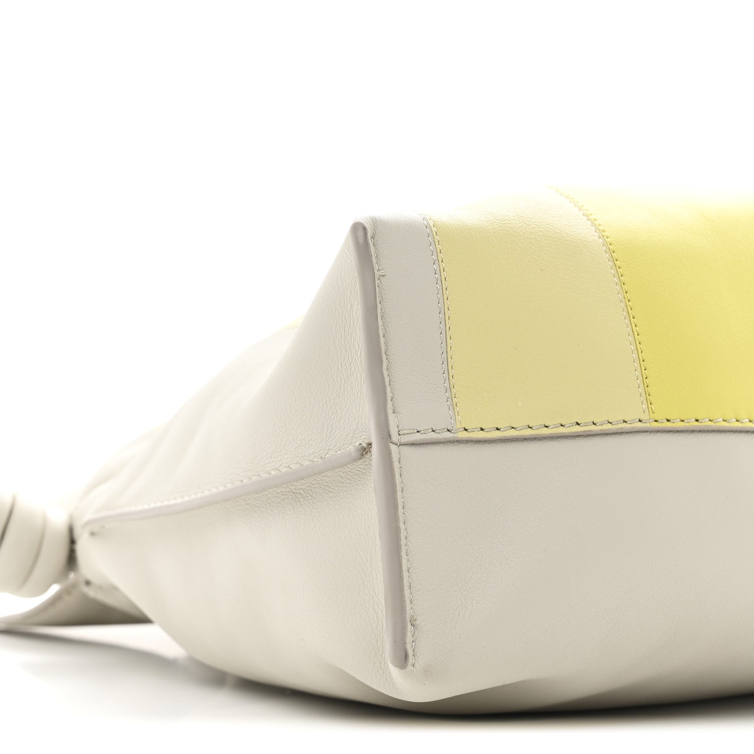 Nappa Medium Flamenco Knot Clutch Pale Grey Light Citrine