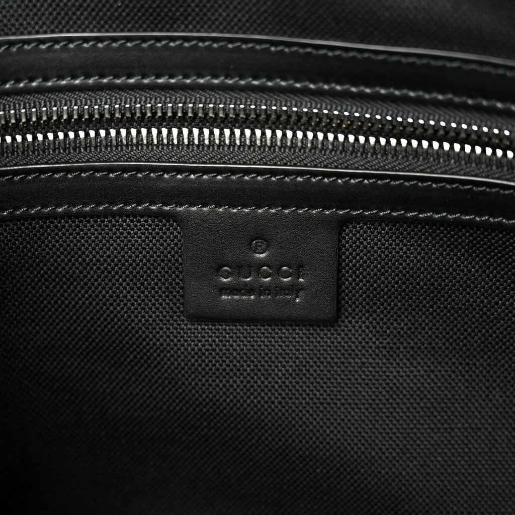 Soft GG Supreme Monogram Appia Calfskin Web East West Messenger Bag Black Grey