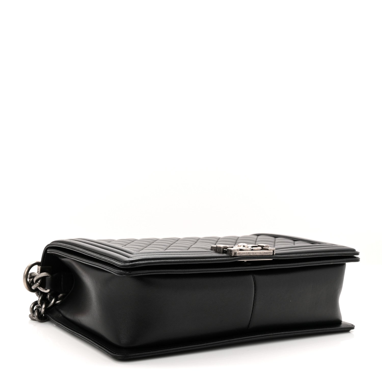 Lambskin Quilted New Medium Boy Flap Black