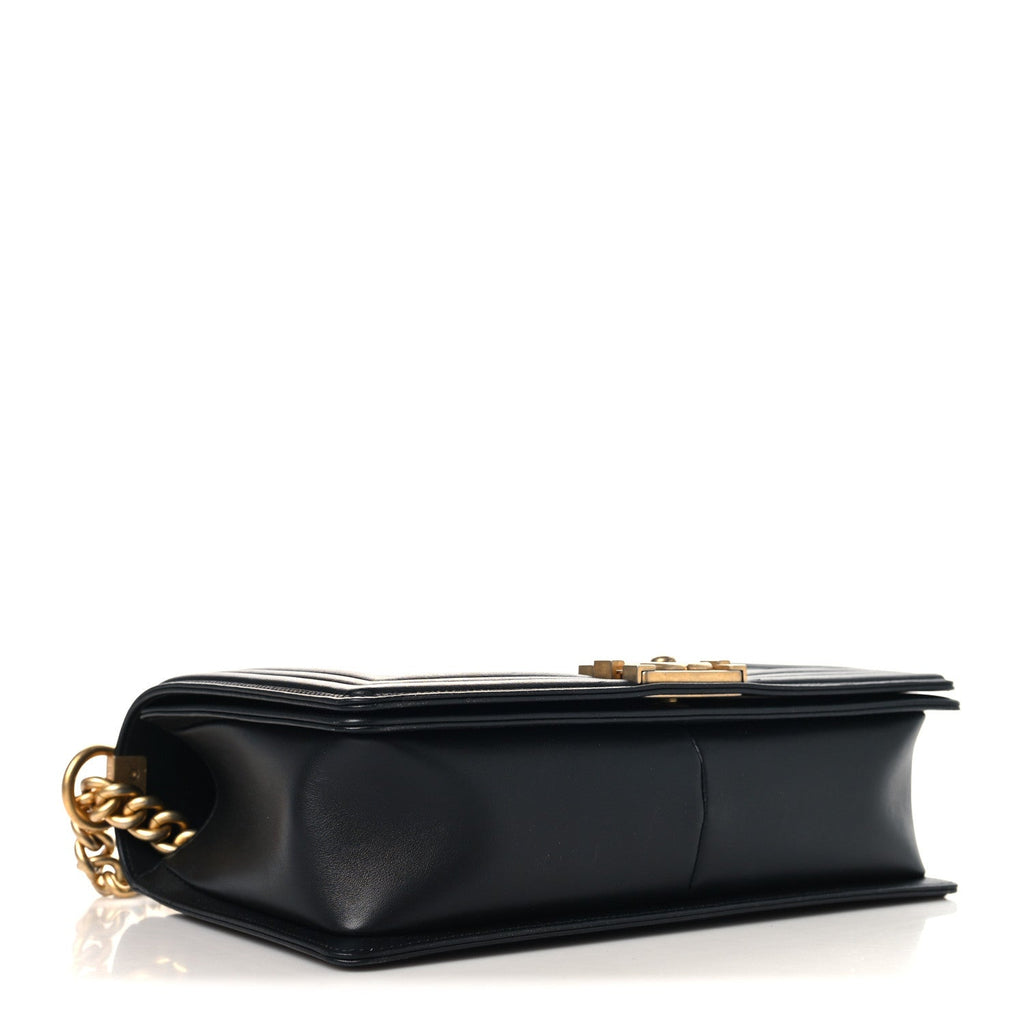 Calfskin Quilted New Medium Boy Flap Black