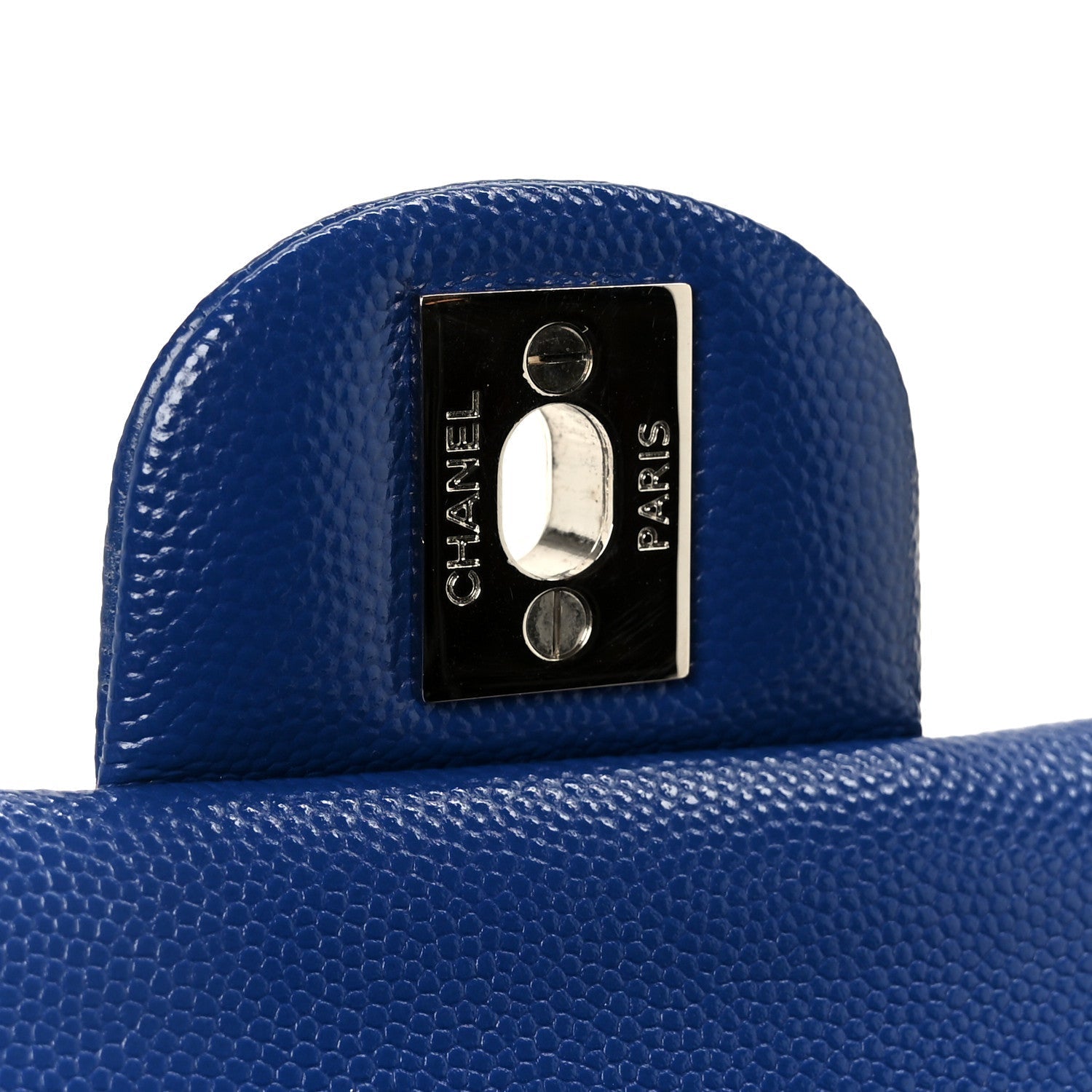 Caviar Quilted Small Double Flap Blue