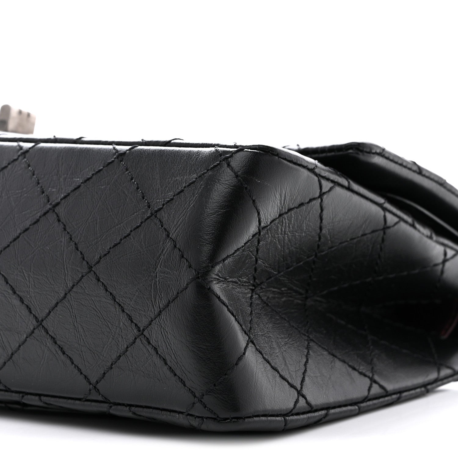 Aged Calfskin Quilted 2.55 Reissue 225 Flap Black