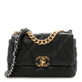 Lambskin Quilted Medium Chanel 19 Flap Black