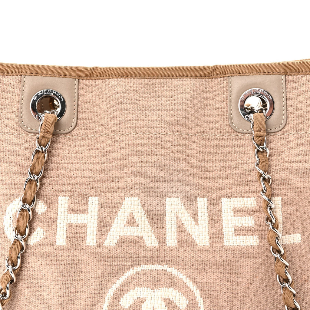 Mixed Fibers Small Deauville Tote Beige