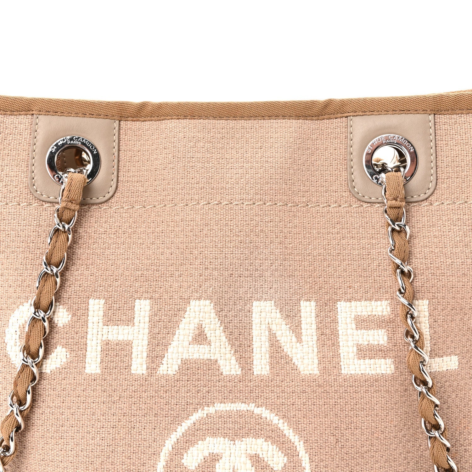 Mixed Fibers Small Deauville Tote Beige