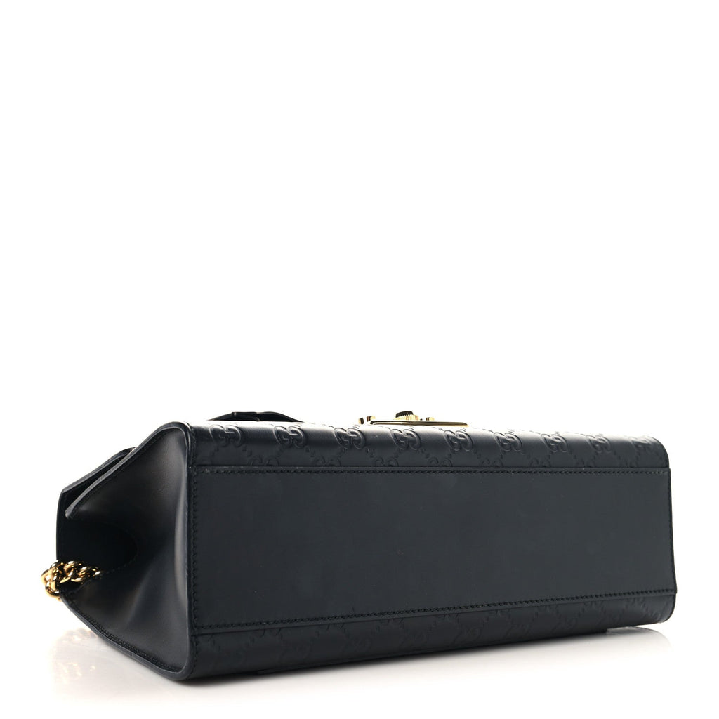 Guccissima Medium Padlock Shoulder Bag Black