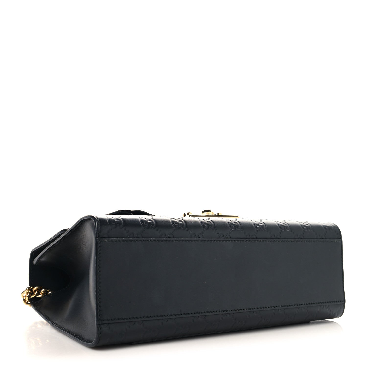 Guccissima Medium Padlock Shoulder Bag Black
