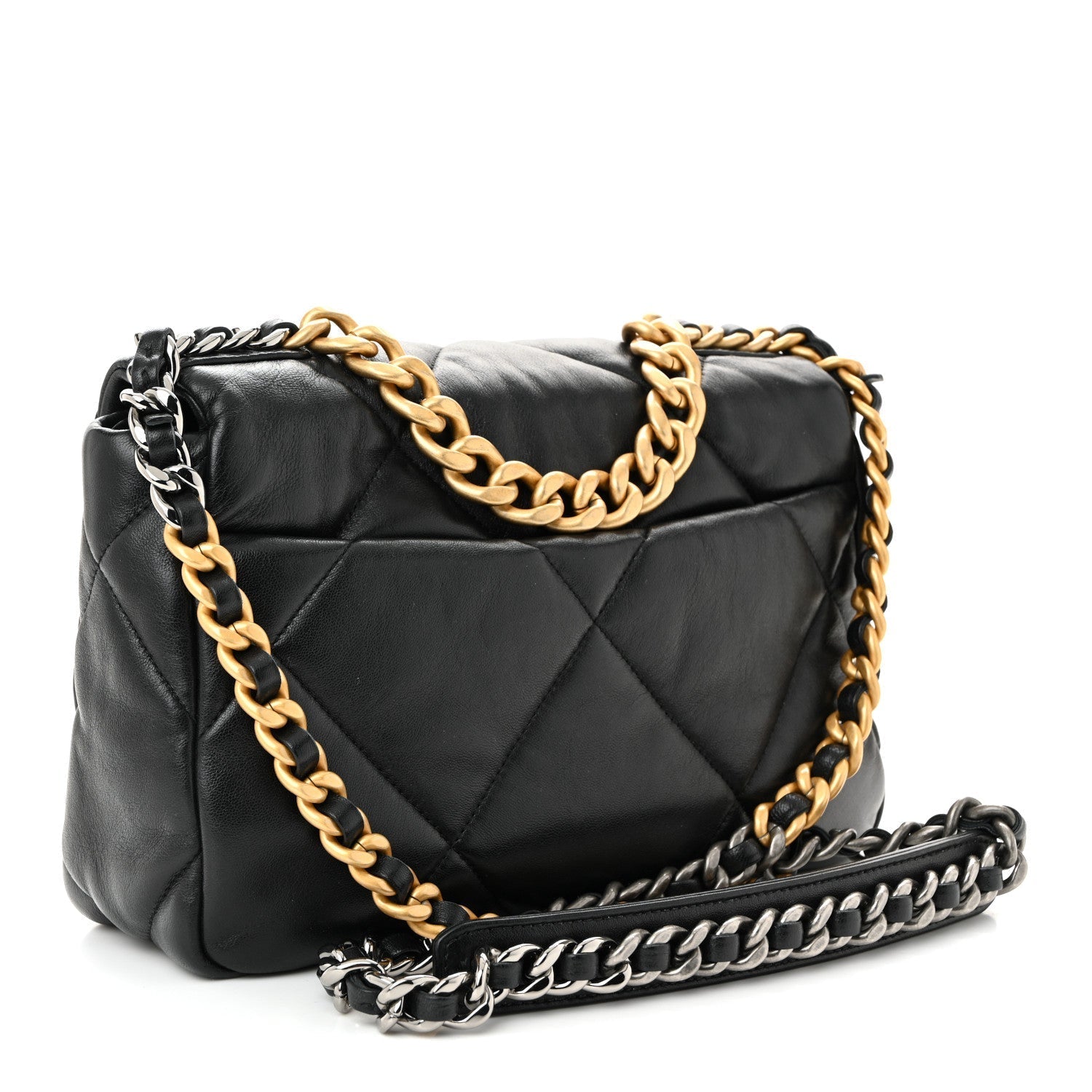 Lambskin Quilted Medium Chanel 19 Flap Black