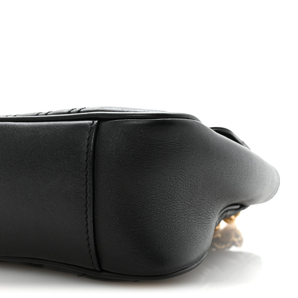 Calfskin Matelasse Small GG Marmont Shoulder Bag Black