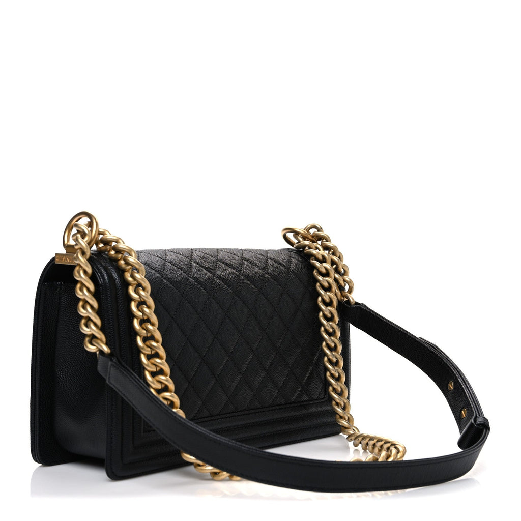 Caviar Quilted Medium Boy Flap Black