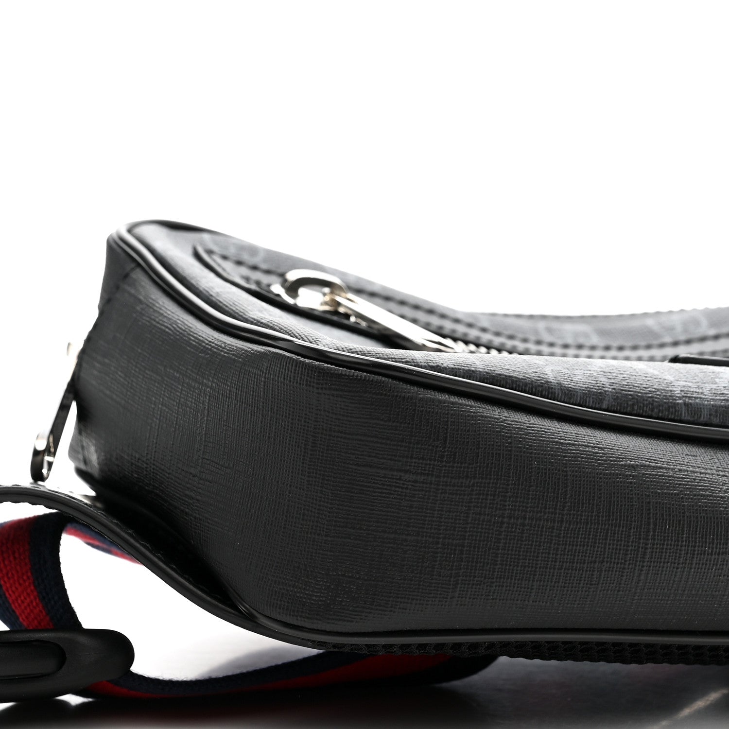 Soft GG Supreme Monogram Web Belt Bag Black Grey