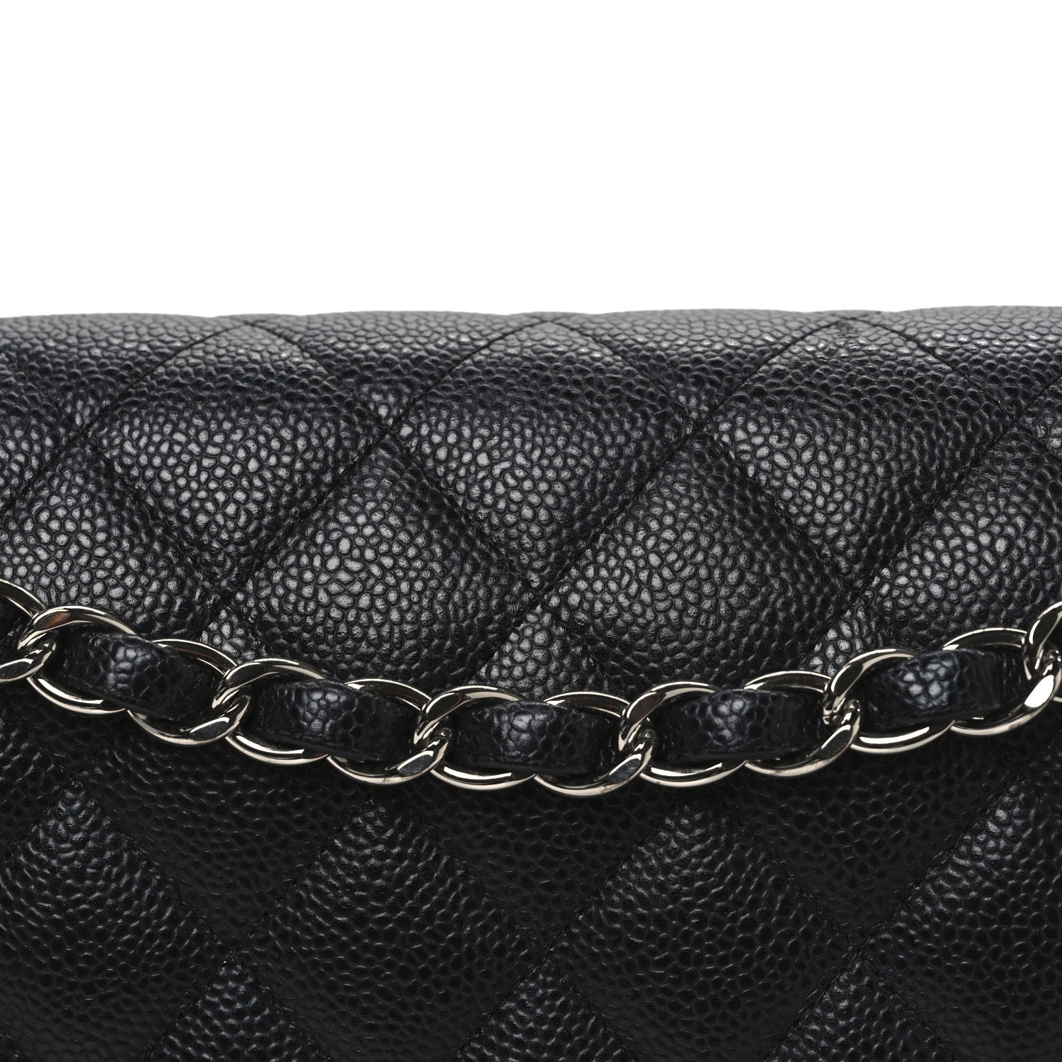Caviar Quilted Jumbo Double Flap Black