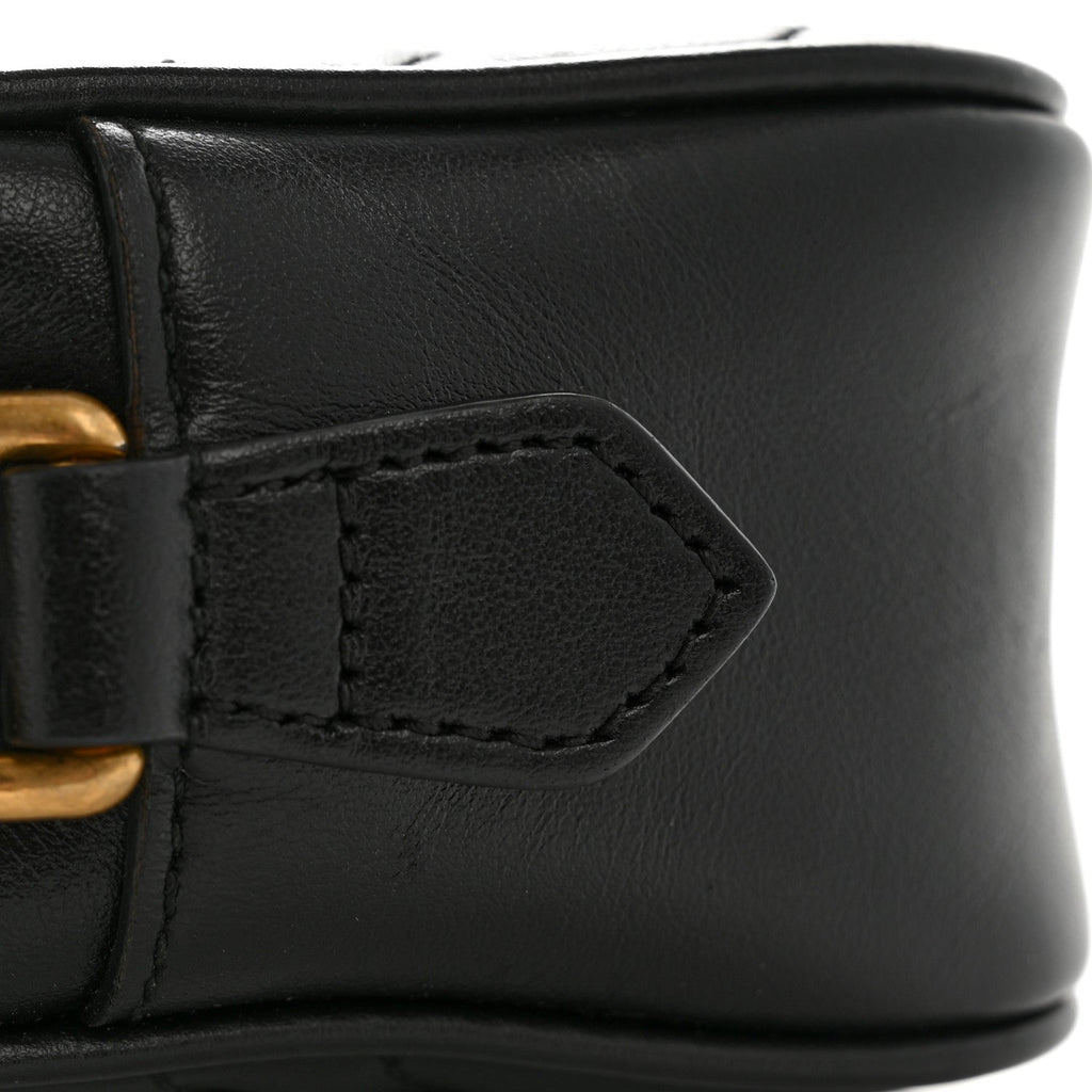 Calfskin Matelasse Mini GG Marmont Chain Shoulder Bag Black