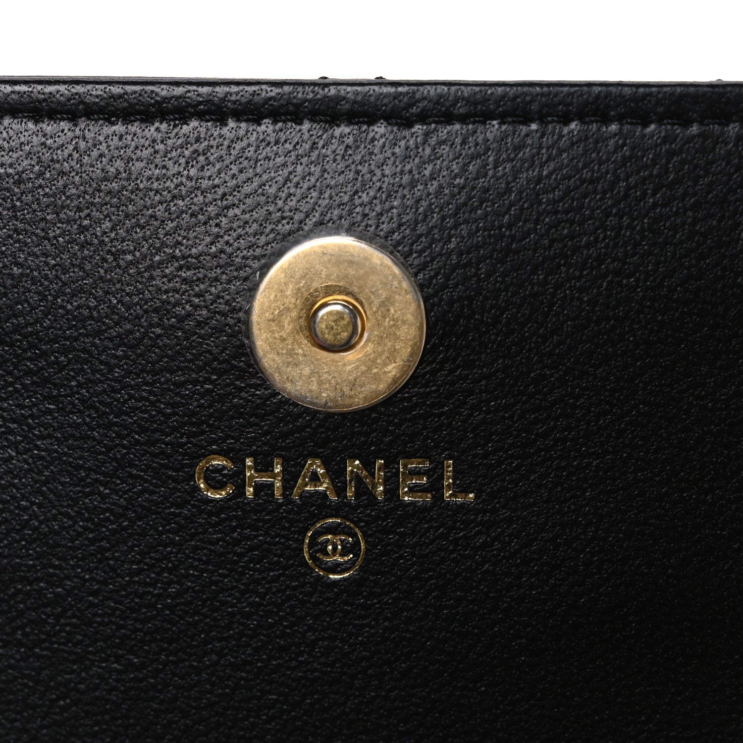 Lambskin Quilted Coco Clips Mini Wallet On Chain WOC Black