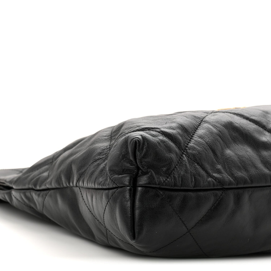 Shiny Calfskin Quilted Small Chanel 22 Black