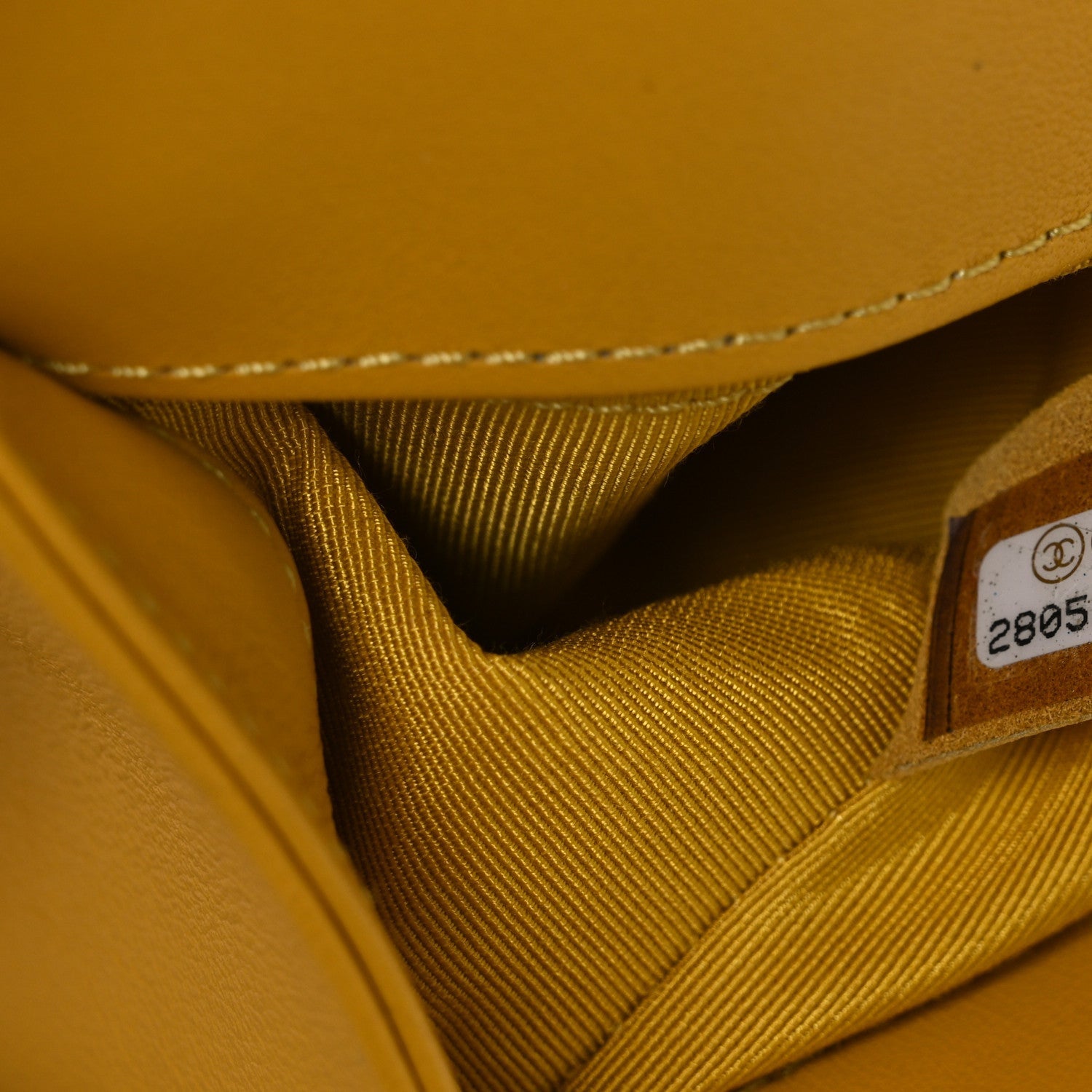 Lambskin Quilted Small Boy Flap Yellow