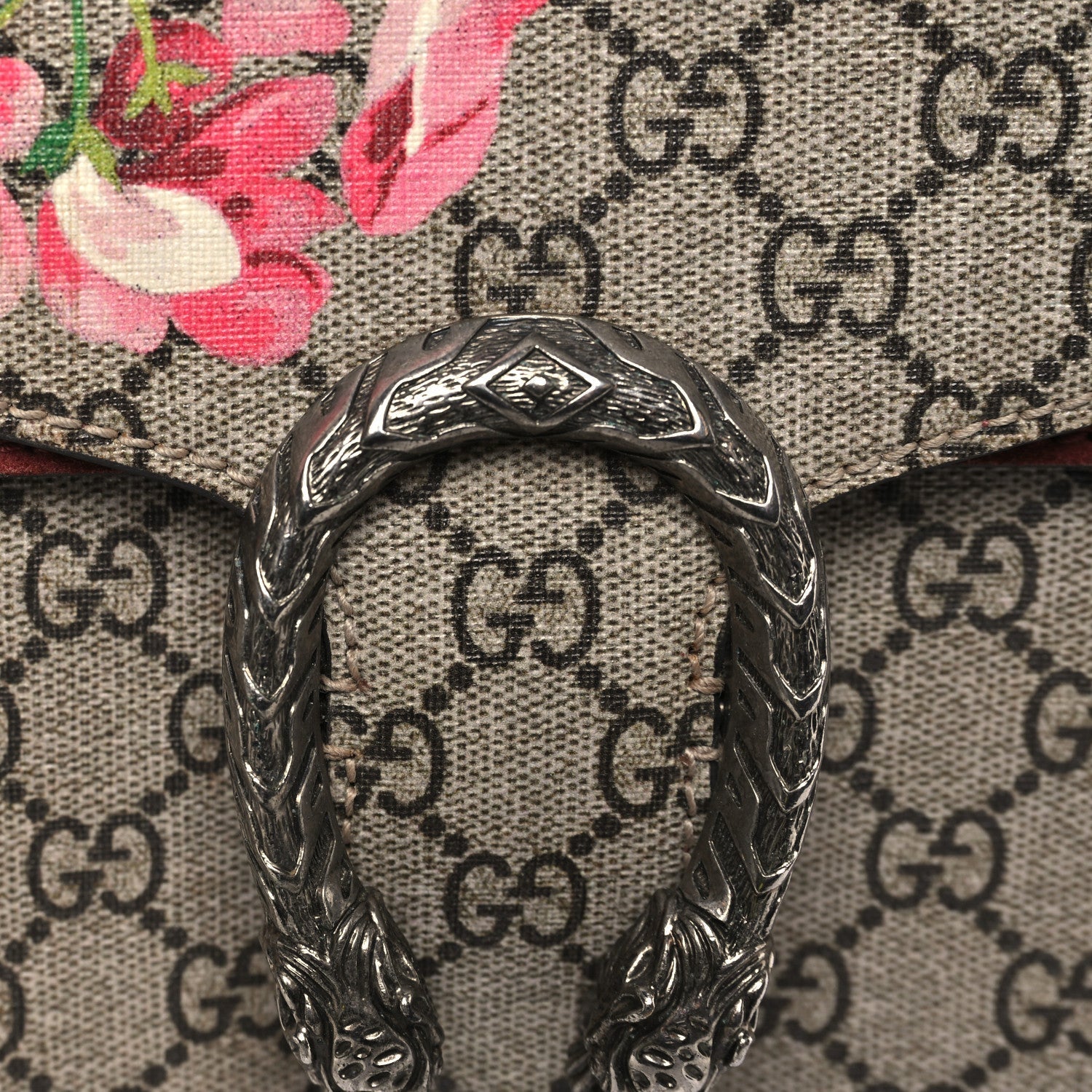 GG Supreme Monogram Blooms Dionysus Belt Bag Beige Multicolor Dry Rose