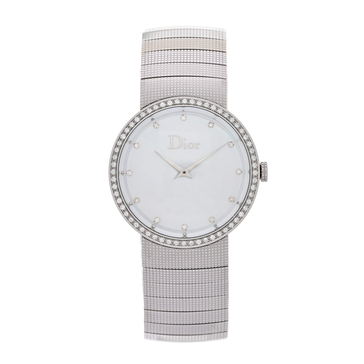 Stainless Steel Diamond Bezel Mother of Pearl 33mm La D De Dior Quartz Watch