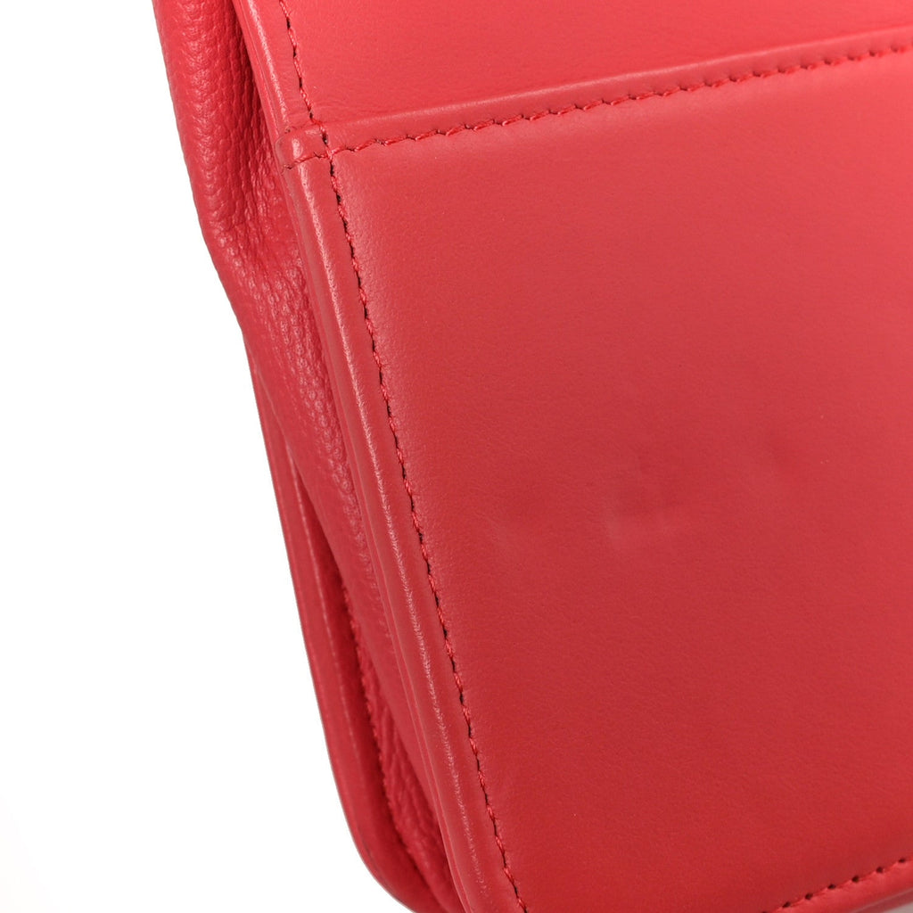 Caviar Quilted Boy Wallet On Chain WOC Dark Pink