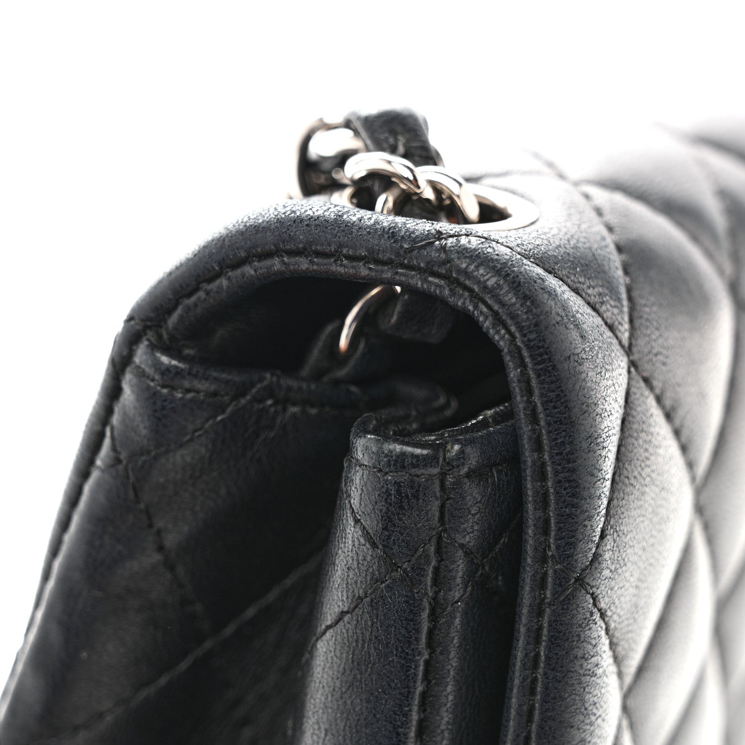 Lambskin Quilted Mini Square Flap Black