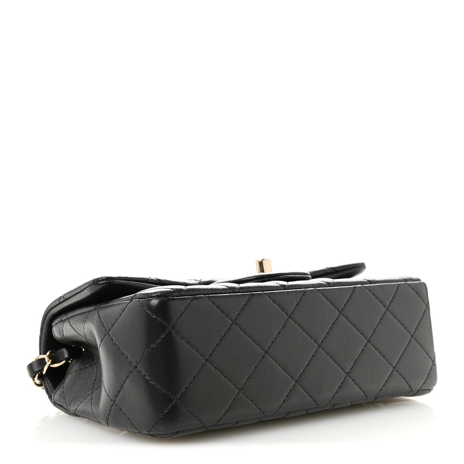 Lambskin Quilted Mini Rectangular Flap Black
