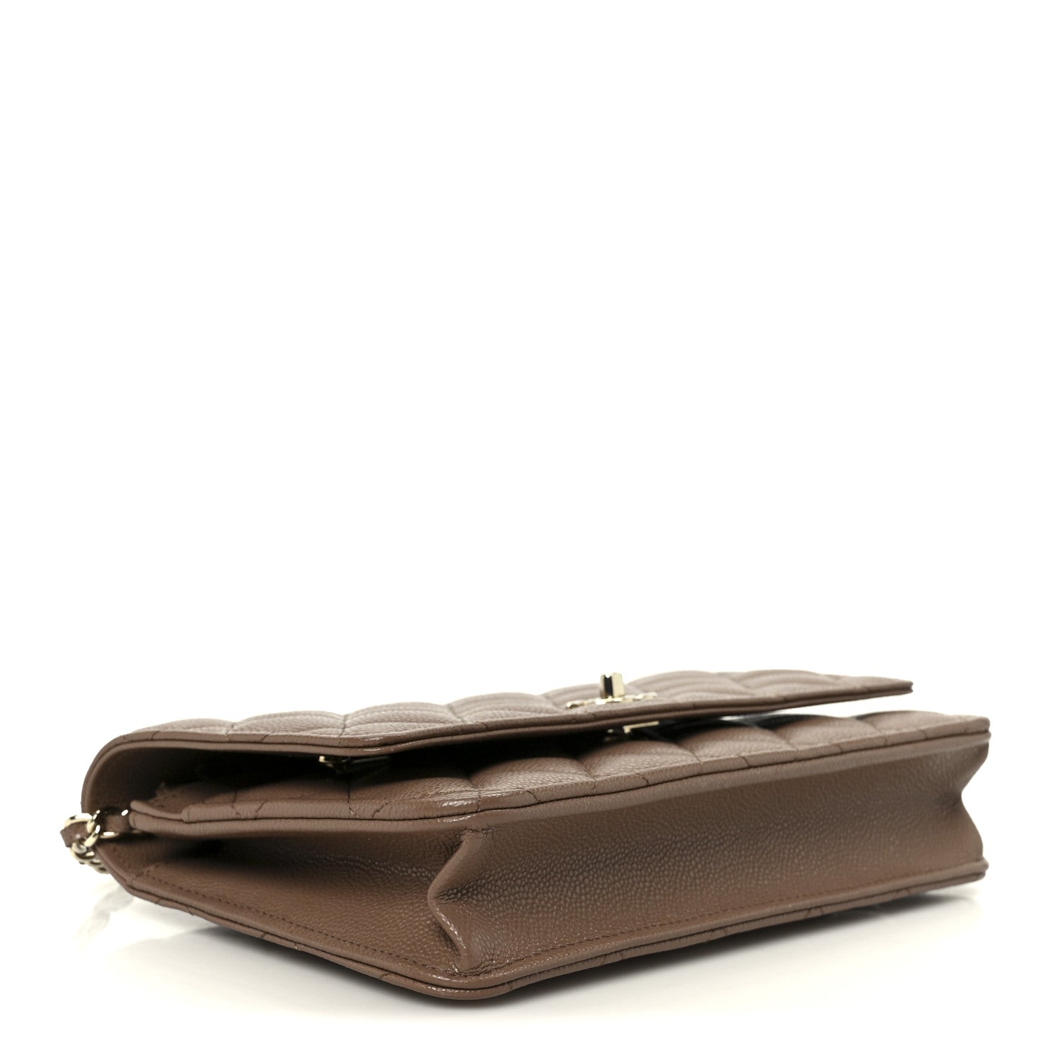 Caviar Quilted CC Turnlock Wallet On Chain WOC Brown