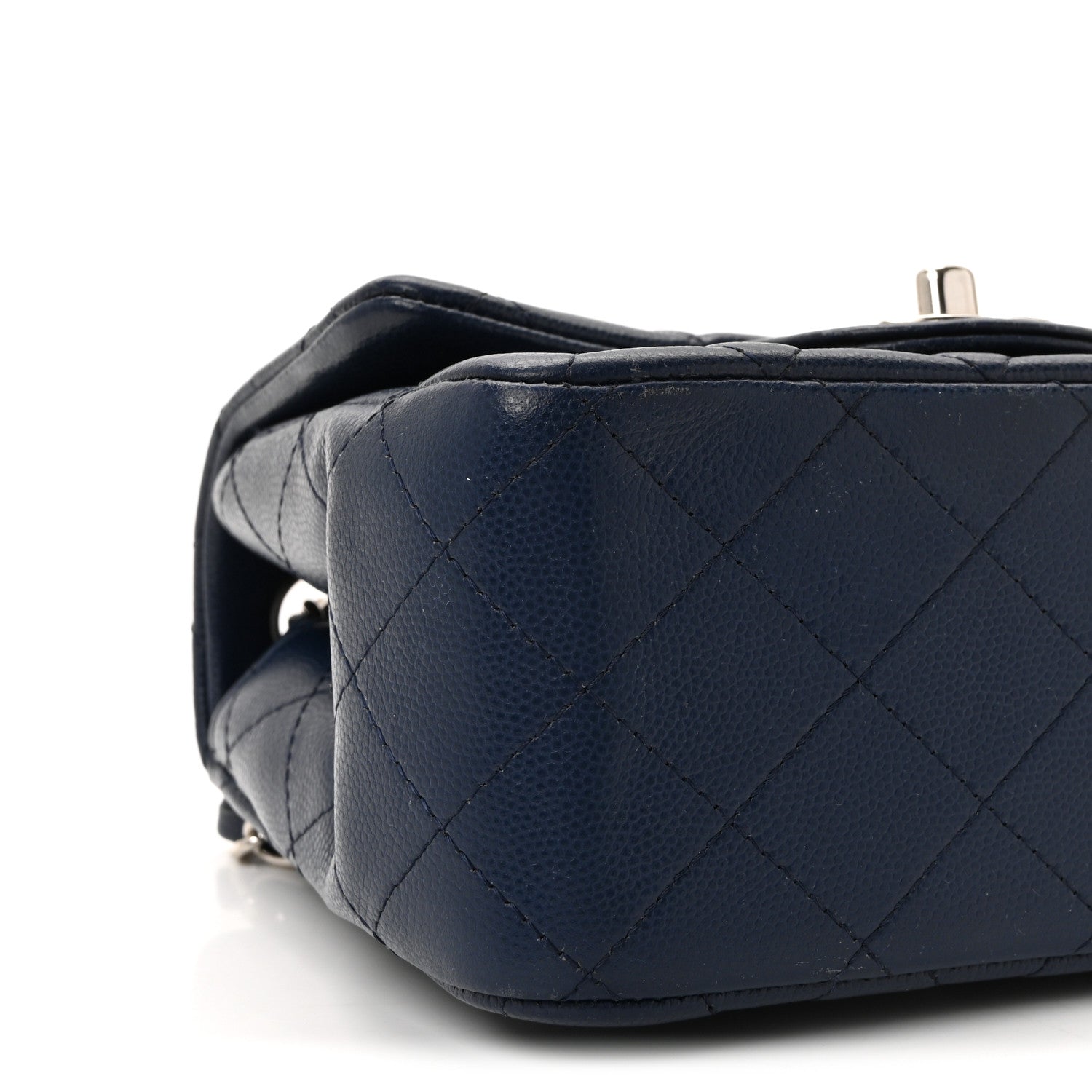 Caviar Quilted Mini Square Flap Navy