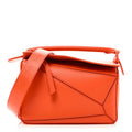 Satin Calfskin Small Puzzle Bag Orange