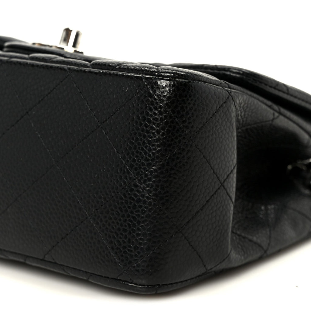 Caviar Quilted Mini Square Flap Black