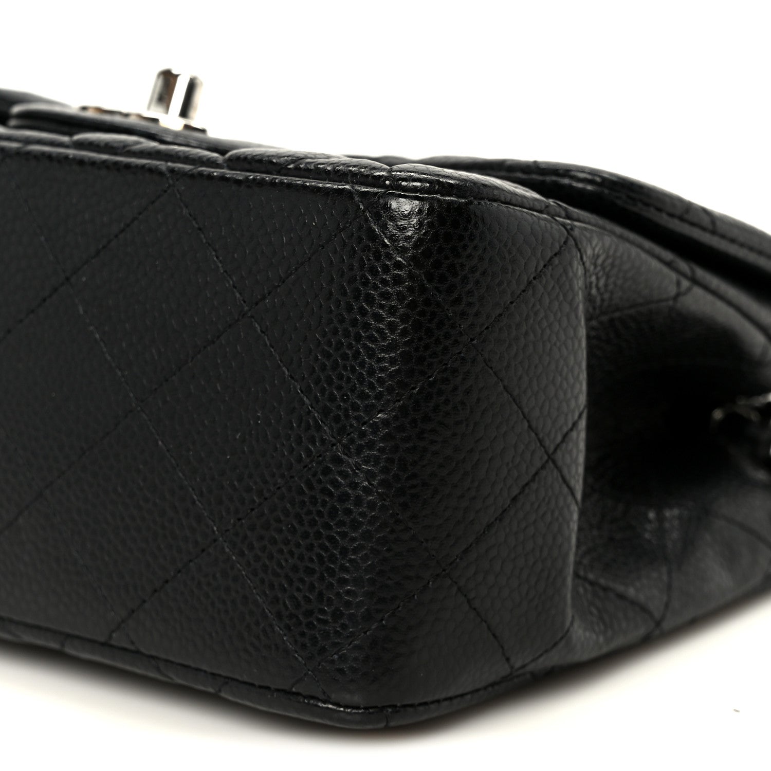 Caviar Quilted Mini Square Flap Black
