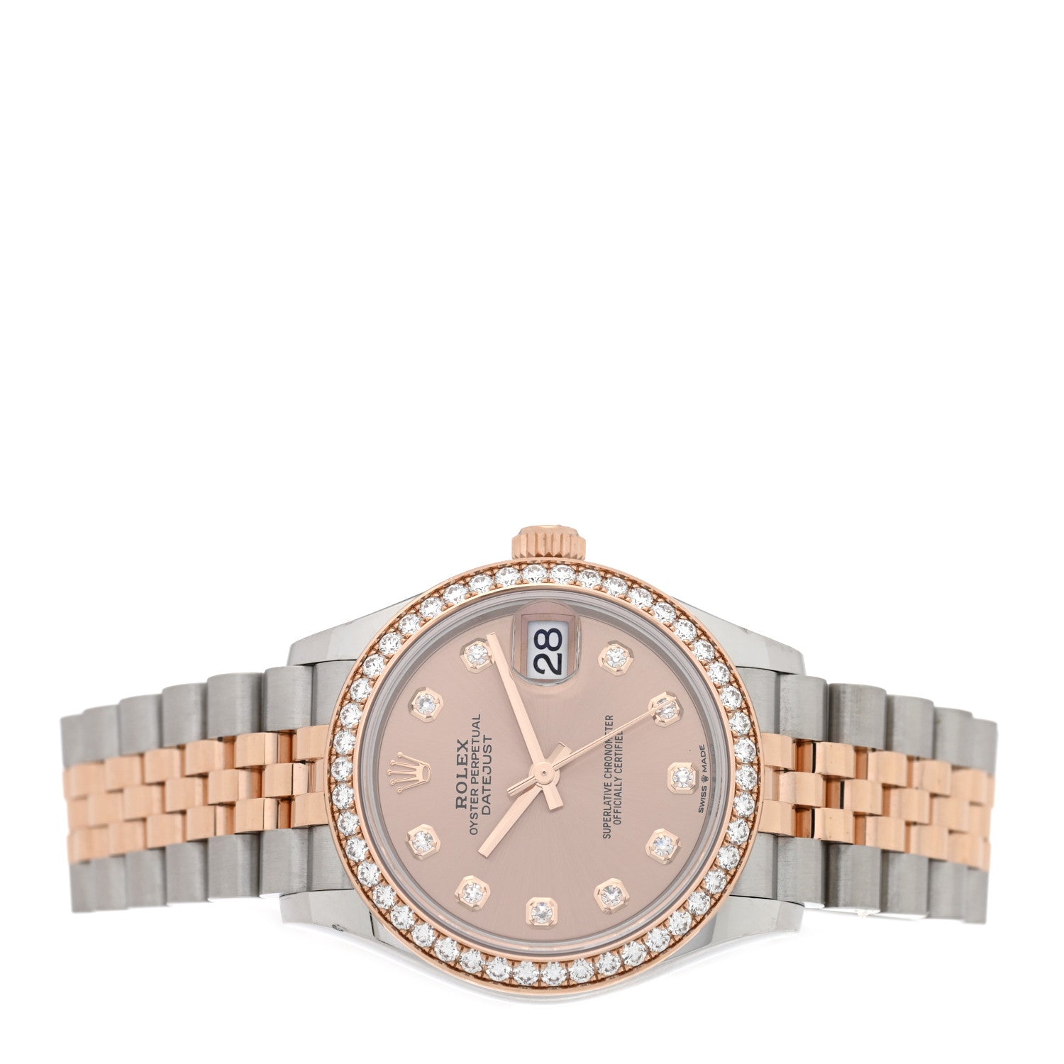 Stainless Steel 18K Everose Gold Diamond 31mm Oyster Perpetual Datejust Watch Pink 278381RBR