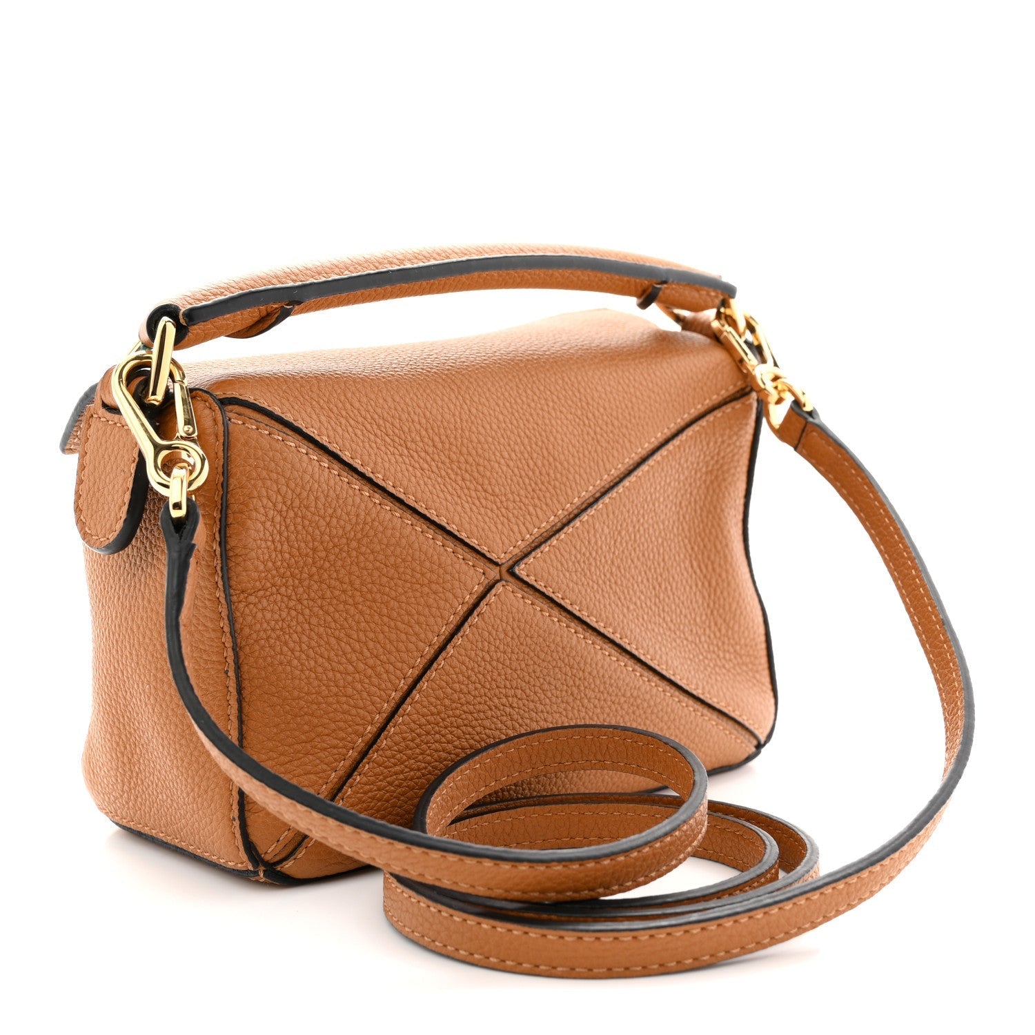 Grained Calfskin Mini Puzzle Bag Tan